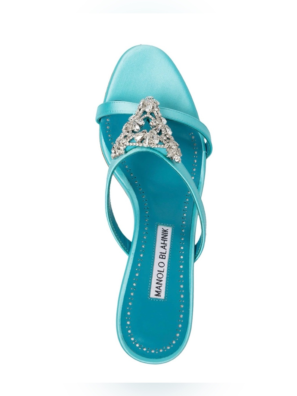 MANOLO BLAHNIK Trinamu Satin Embellished Sandals | New✨